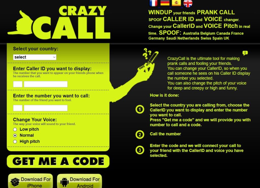 تطبيق crazycall لعمل مكالمات مزيفة و تغيير الصوت